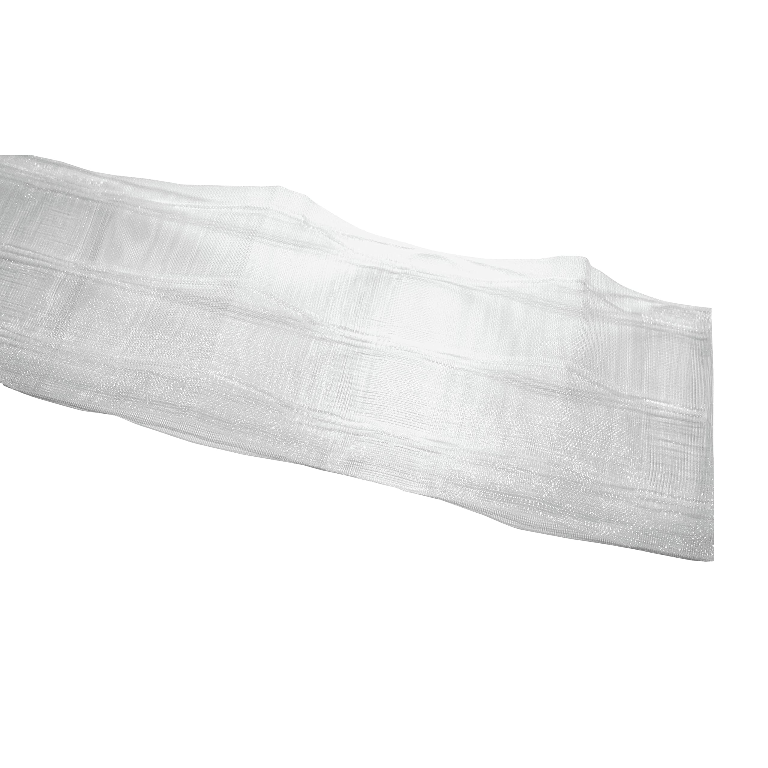 Gardinia Multifunctional Curtain Tape with Concealed Loop Function, Suitable for Hooks and Gliders, Loop Tape, 10 cm Wide, 10 m Long, 100% Polyester, Transparent