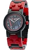 LEGO Star Wars Darth Vader Kids Buildable Watch with Link Bracelet and Mini Figure | red/black | plastic | 28mm case diameter | analog quartz | boy girl | official