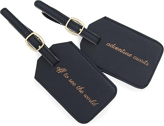 adventure awaits luggage tag