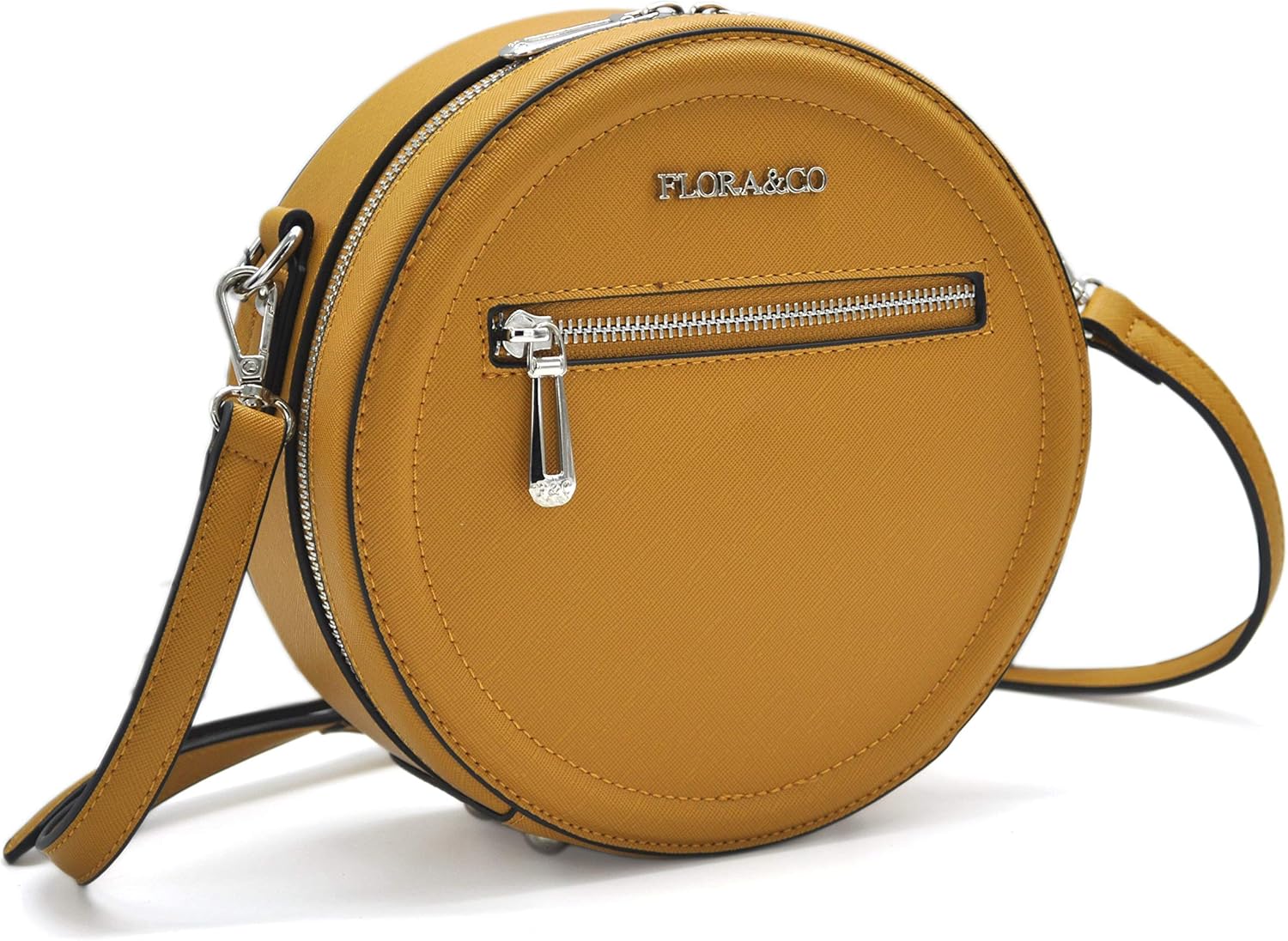 Flora & Co Paris Sac rond/Sac tambour/Sac tendance porté épaule ou bandoulière Simili cuir