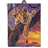 Bidesk Cute Lion Cub Blanket - Ultra Soft, Cozy, Warm, Lightweight & Fuzzy Flannel Animal Throw Blankets, Ideal for Couch, Bed, Travel & Outdoor Use - for Men Women Adults Kids 60"×50"