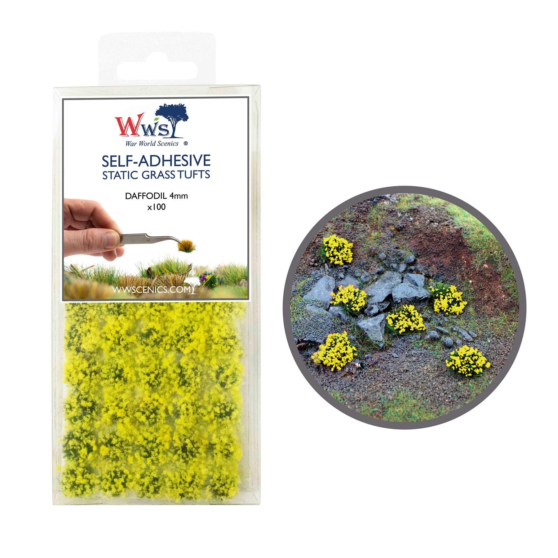 Buy War World Scenics Self Adhesive Static Grass Tufts x 100 Daffodil
