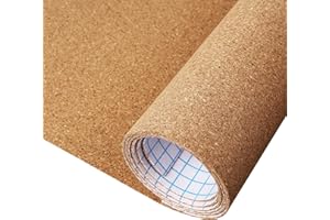 ReWallpaper Self Adhesive Cork Roll Peel and Stick Natural Corkboards for Wall Brown Backed Bulletin Board Paper Roll 0.06 in