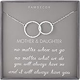 Mom Gifts Daughter Gifts Mother Daughter Necklace Sterling Silver Hammered Interlocking Circle Necklace Mom Gift Christmas Holiday Jewelry