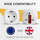 extension lead Pack of 2 Travel Adaptor EU to UK Plug Adapter White view 6