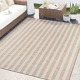 Abani Brown Area Rug – Ocean Collection – 4' x 6' Striped Design – Indoor & Outdoor Use – UV Protected, Fade-Resistant, Easy 