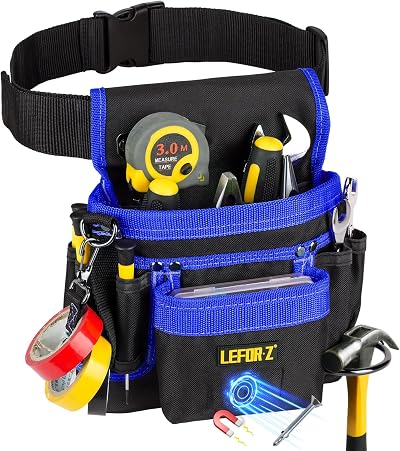 LEFOR·Z Tool Belt 14-Pocket Magnetic Pouch Adjustable Utility Carpenter