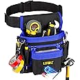 Tool Belt,Magnetic Tool Pouch,14-Pockets Tool Belts for Men,Detachable & Adjustable Tool Pouch belt for Electrician,Carpenter,Construction,Work Apron,Utility Belt,Black-Blue