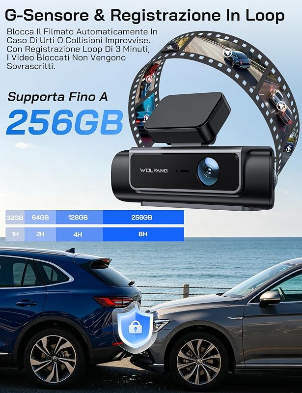 Dash Cam Auto, Dashcam 4 Canali 610° Telecamera Auto 4K Fronte 1080P Retro Interno Laterali, 5.8GHz Wi-Fi, IPS 3.39", Visione Notturna, Monitor di Parcheggio, Sensore G, WDR