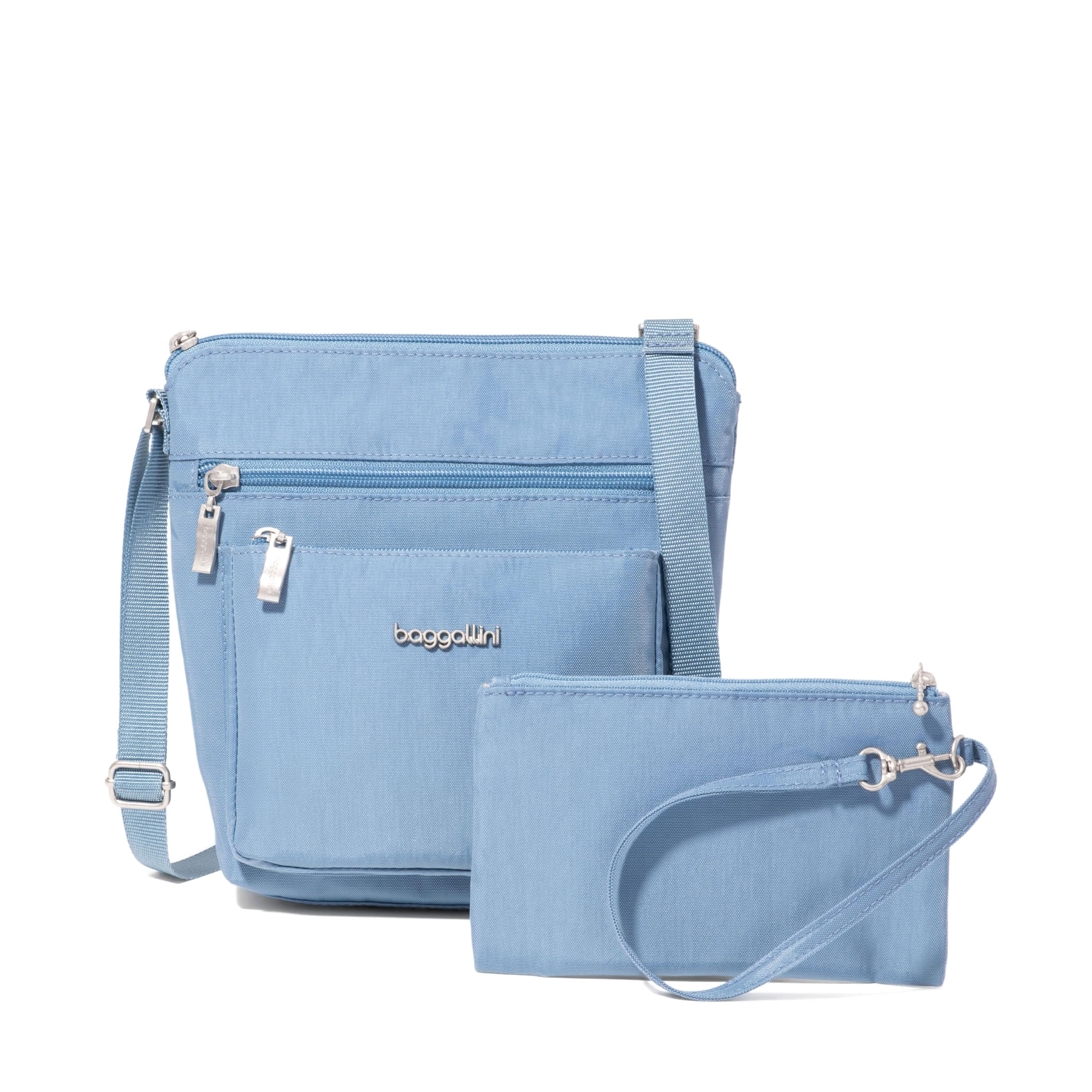 Baggallini Pocket Crossbody Bags for Women 8x8 Small Lightweight Nylon Water-Resistant Travel Purse W/RFID Wristlet Image