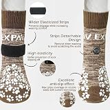Dog Socks Paws Anti-slip Boots 3 Pairs Large Brown L view 2