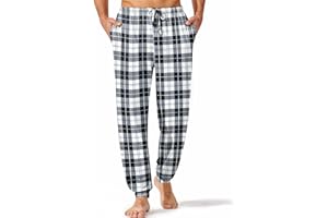Ekouaer Men's Pajama Pants, Lightweight Loungewear, Comfy Jogger Sleep Pant Long Pj Bottoms with Drawstring & Pockets