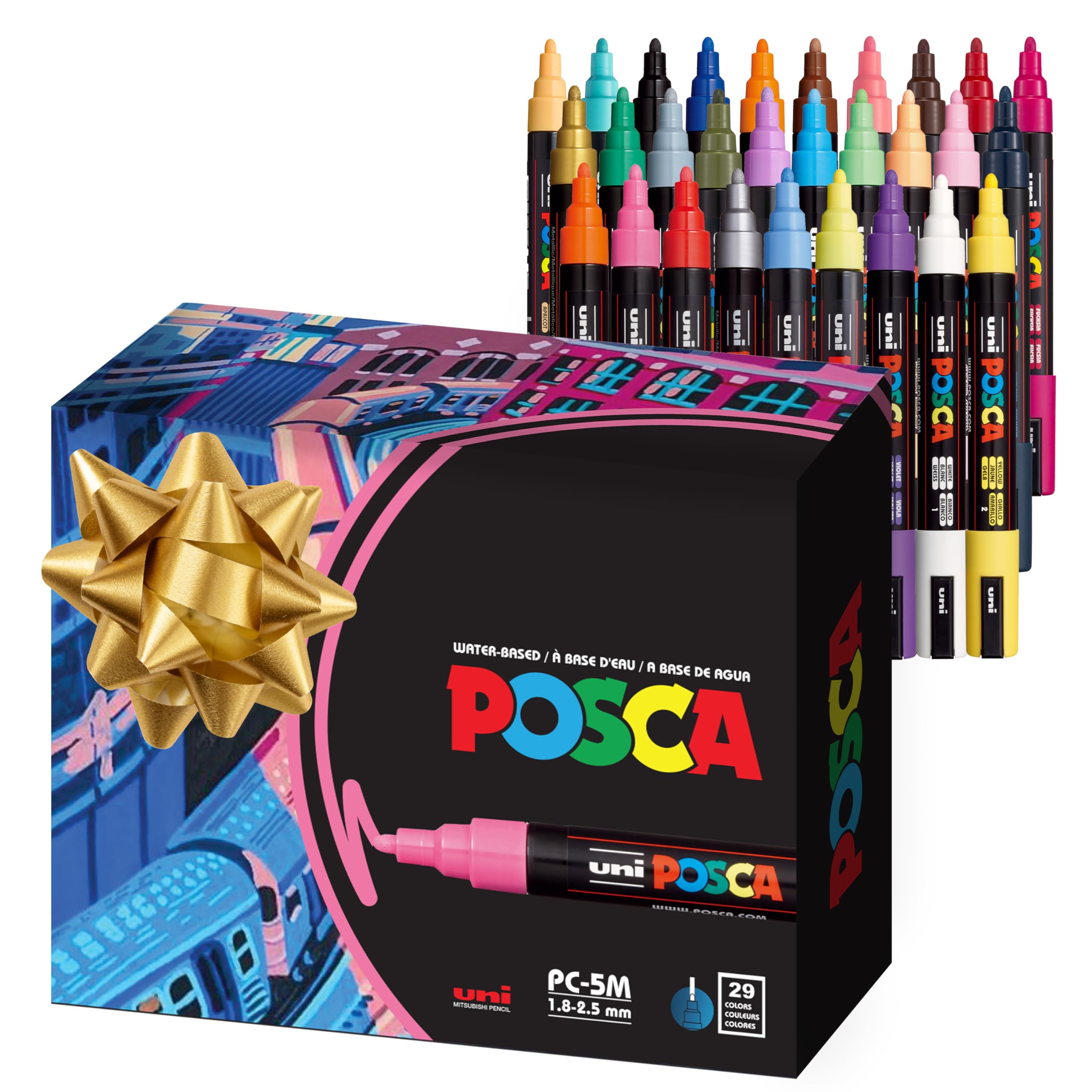 29 Medium Posca Markers with 5M Reversible Tips - Coloring Markers