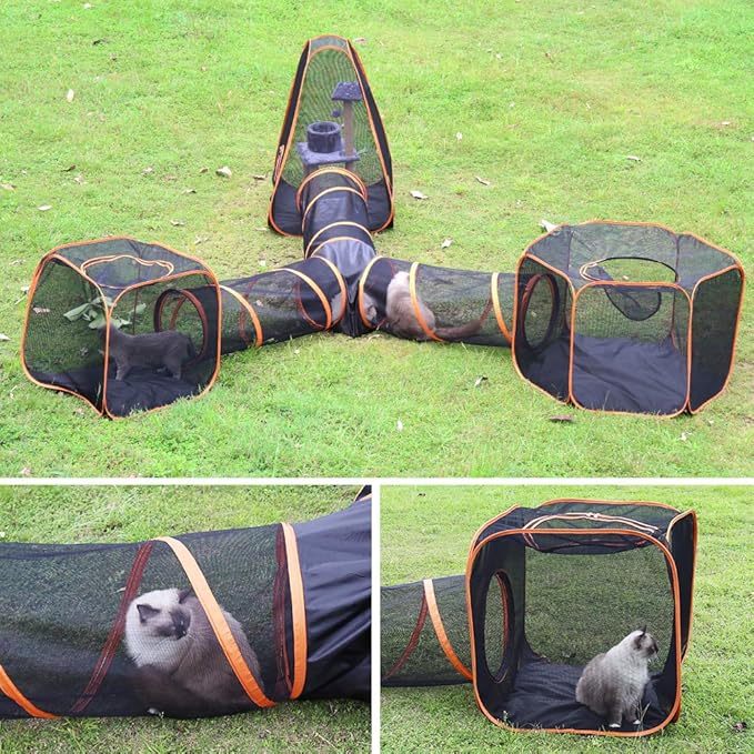 Iseasy 4 En 1 Tente Pour Animaux De Compagnie Chat Et Chien Tunnel Pliable Tente Pour Animaux De Compagnie Amazon Fr Jardin