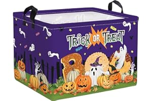 Clastyle Pumpkin Halloween Basket for Kid Boo Basket Stuffers with Ghosts Purple Trick or Treat Spooky Basket Candy Cookies Halloween Storage Bins Boxes