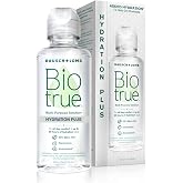 Biotrue Hydration Plus Multi-Purpose Soft Contact Lens Solution 4 fl oz | Hyaluronic acid formula, cleans, disinfects, all-day comfort, 1 pack, soft lenses