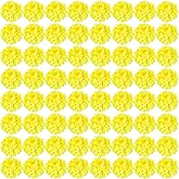 Auihiay 64pcs Hydrangea Artificial Flowers, Yellow Silk Hydrangea Heads with Stems, Hydrangea Flowers for DIY Wedding Centerpiece Baby Shower Home Party Decor (Yellow)