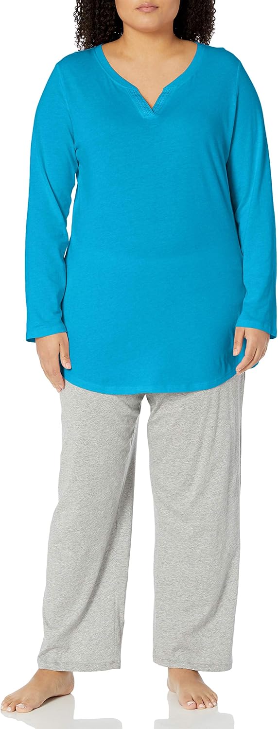 JUST MY SIZE Women's Plus Size Split Neck Tunic at  Women’s Clothing store