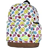 INTIMO Sesame Street Elmo Big Bird Cookie Monster Scattered Print Faces Travel School Backpack For Daily Use 17"