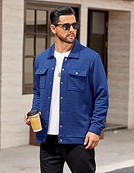 COOFANDY Men's Shacket Casual Button Down Shirt