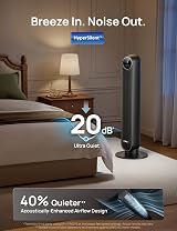 DREO 20dB Smart Silent Tower Fan with Remote 28ft/s 90° Oscillating 8 Speeds view 3