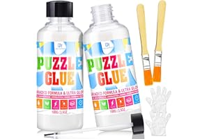 Jigsaw Puzzle Glue Clear, 200ml Puzzle Saver Kit with Precision Applicator, Quick-Drying, Non-Toxic, Water-Soluble, for Puzzl