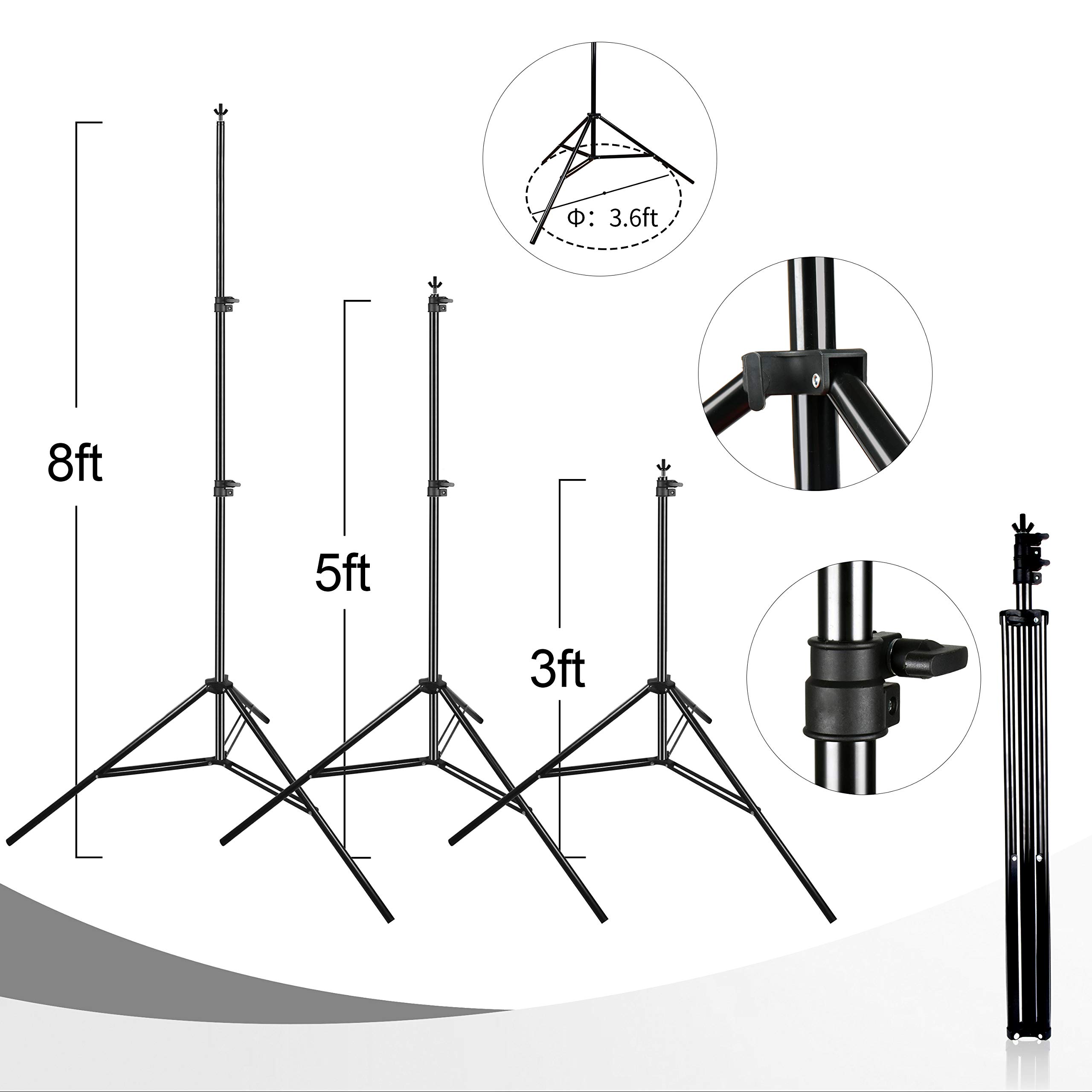 EMART Photography Backdrop Stand, 8 x 8 ft Adjustable Photo Background Holder, Back Drop Banner Support Frame Kit for Photoshoot Video Studio, Birthday Party