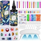 UV Resin with Light Starter Kit, Crystal Clear UV Epoxy Resin Kit with UV Lamp, DIY Resin Accessories Tools, Silicone Molds, 
