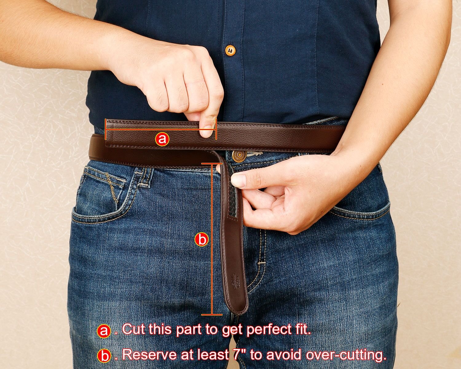WERFORU 2 Pack Leather Ratchet Dress Belt for Men Perfect Fit Waist