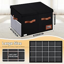 Supowin Shoe Organizer for Closet, Foldable Shoe