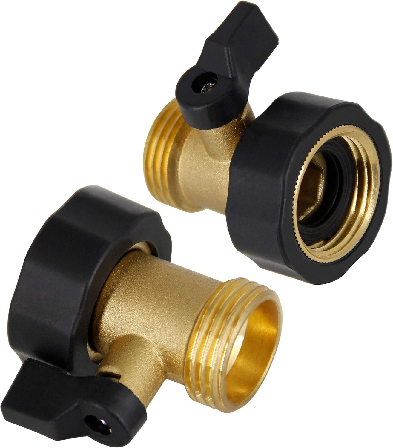 Triumpeek 3/4" Brass Shut Off Valve Garden Hose Connector, 2 Pack Water Hose Turn Off Valve Connector with Extra 2 Pcs Rubber Washers Replacement : Garden & Outdoor