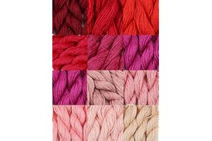 KCS 328 Yards(300 Meters) Mercerized Pearl Cotton Crochet Needlepoint Thread,Size 5, 12 skeins,Mixed Color 07