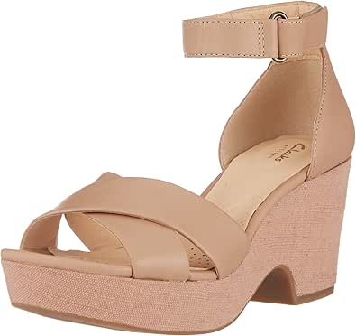 Sandalia Clarks Maritsa Janna Para Mujer - Tacón Cuña 5.5 Cm, Piel, Cómoda