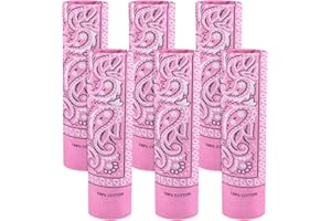 BOUBONI 6 Pack 100% Cotton Bandana Paisley Bandanas Head Ccarf Headband Neckerchief Scarf Handkerchief for Women Men