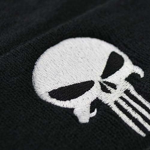 Skull Beanie Punisher Embroidered Beanie hat Unisex Skull Head h 並行輸入品 Thin RED Line Embroidered Skull Punisher Firefighter IAFF Black