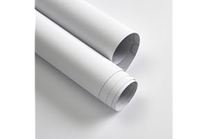 Froluya White Wallpaper Peel and Stick 16 inch x 118 inch Contact Paper Matte Removable Waterproof White Peel and Stick Wallpaper Self-Adhesive Contact Paper for Cabinets Bedroom Bathroom