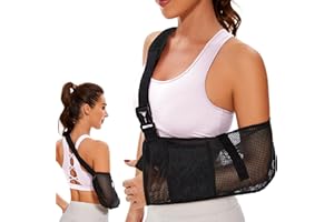 KONSEDIK Mesh Arm Sling - Medical Shoulder Sling for Shower - Adjustable Arm Brace,for Men Women Rotator Cuff Injury,Left Right Arm,Wrist, Elbow,Clavicle Fracture Post-Surgery(Medium)