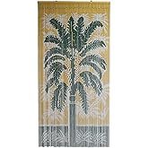 Vietbud Décor Palm Tree Beaded Curtains for Doorways, Decorative Room Divider, Natural Vietnamese Craft, Indoor Hanging Bamboo Blinds, Sturdy Hook, Easy to Clean, 35.43 x 78.74 Inches