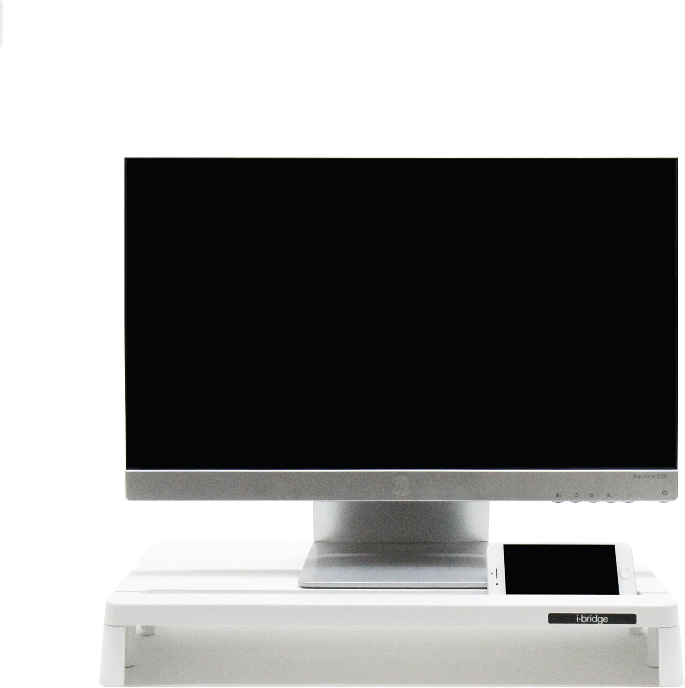 Cyanics i-Bridge MC-300 Monitor Laptop Stand Slim Universal Multimedia Stand With Desk Organizer (White (No HUB))