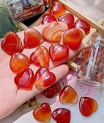 20 PCS Natural Heart Healing Crystals Red Carnelian