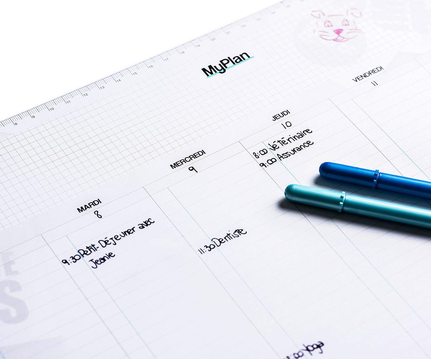 French Weekly Planner - Planificateur Hebdomadaire de Table En Français - Organiseur A3 détachable, Creative Mess, A4 - Image 4