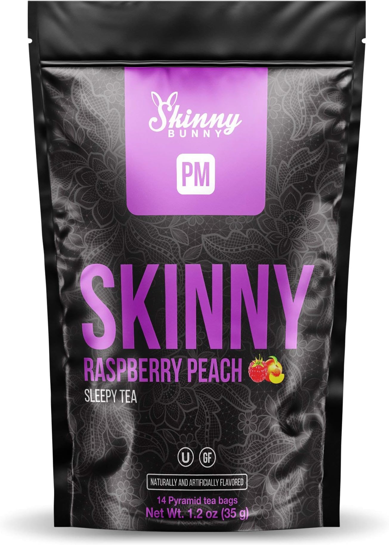 PM Skinny Detox Snooze Tea | 7 Different Flavors Available (Raspberry Peach, 14 Day Supply)