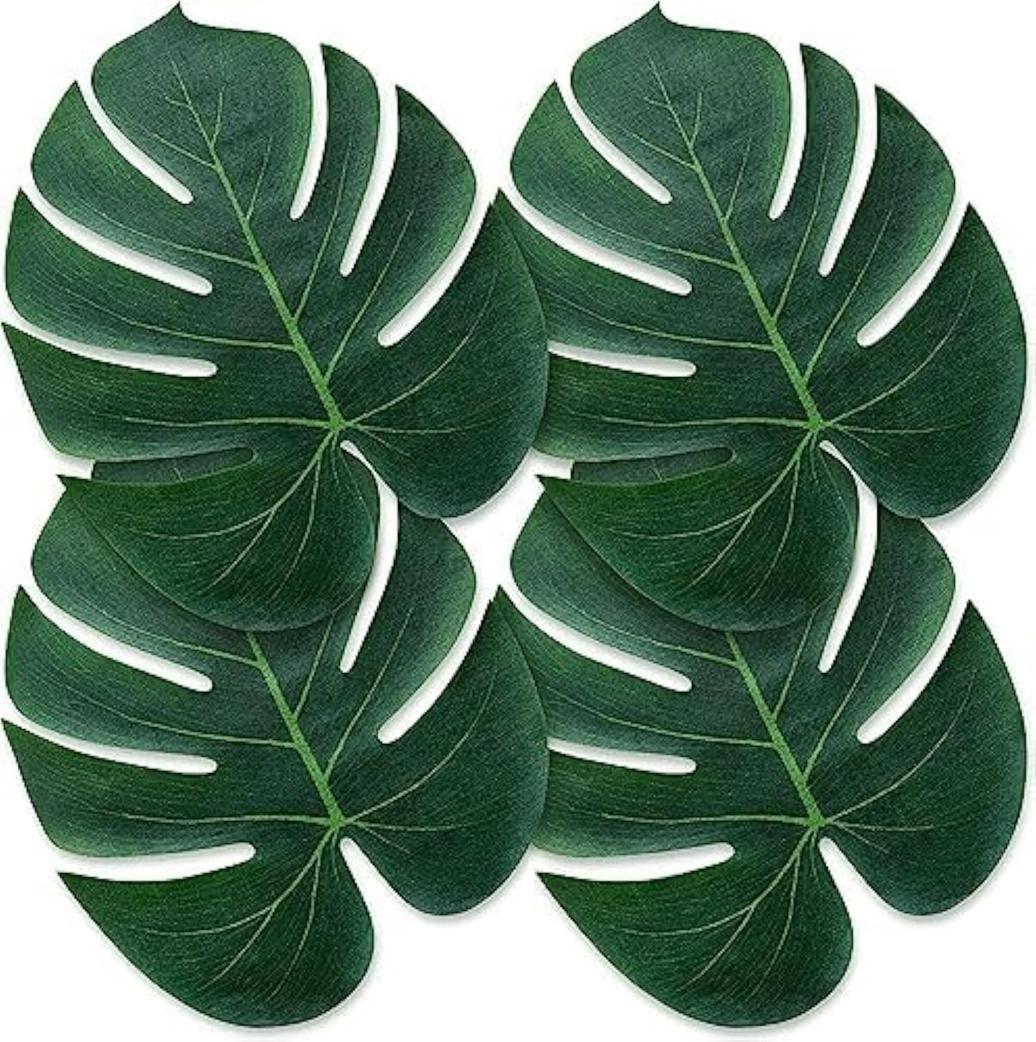 Photo 1 of ATFL Artificial Palm Leaves Decor,25 Pcs Big Leaf Placemat, Green Palm Leaves Party Decorations,Tropical Table Decor, Hawaiian Leaves Decor,Safari Leaves Decoration