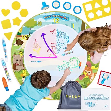 Kids Aqua Doodle Water Painting Drawing Mat Large Writing Board Magic Pen Toy