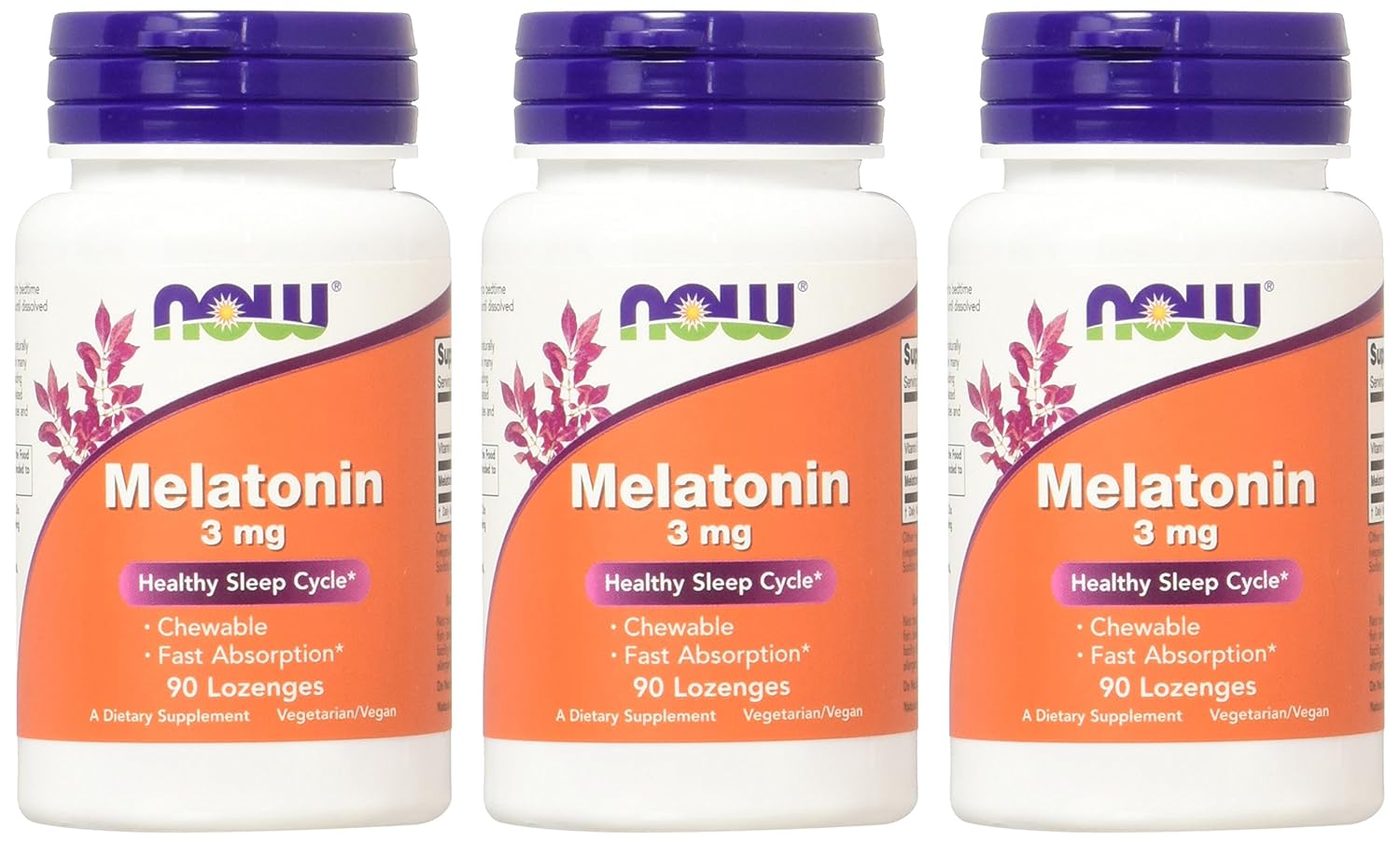 Amazon.com: NOW Melatonin 3mg , 90 Lozenges (Pack of 3): Health & Personal Care