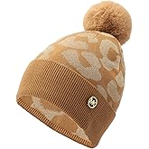 Michael Kors Womens Metallic Leopard Cuff Hat, Stylish Beanie & Fashion Accessory Cap