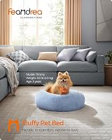 Feandrea Donut Dog Bed Cat Bed Fluffy Plush 60 cm Pale Blue PGW038Q01 view 3