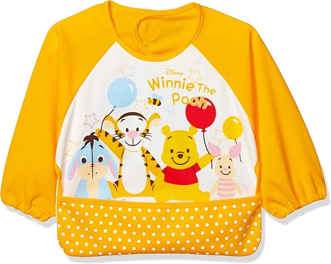 Amazon ディズニー プー お食事 長袖 エプロン ポケット付き キッズ クリーム 日本 フリー Free サイズ ファッション小物 通販
