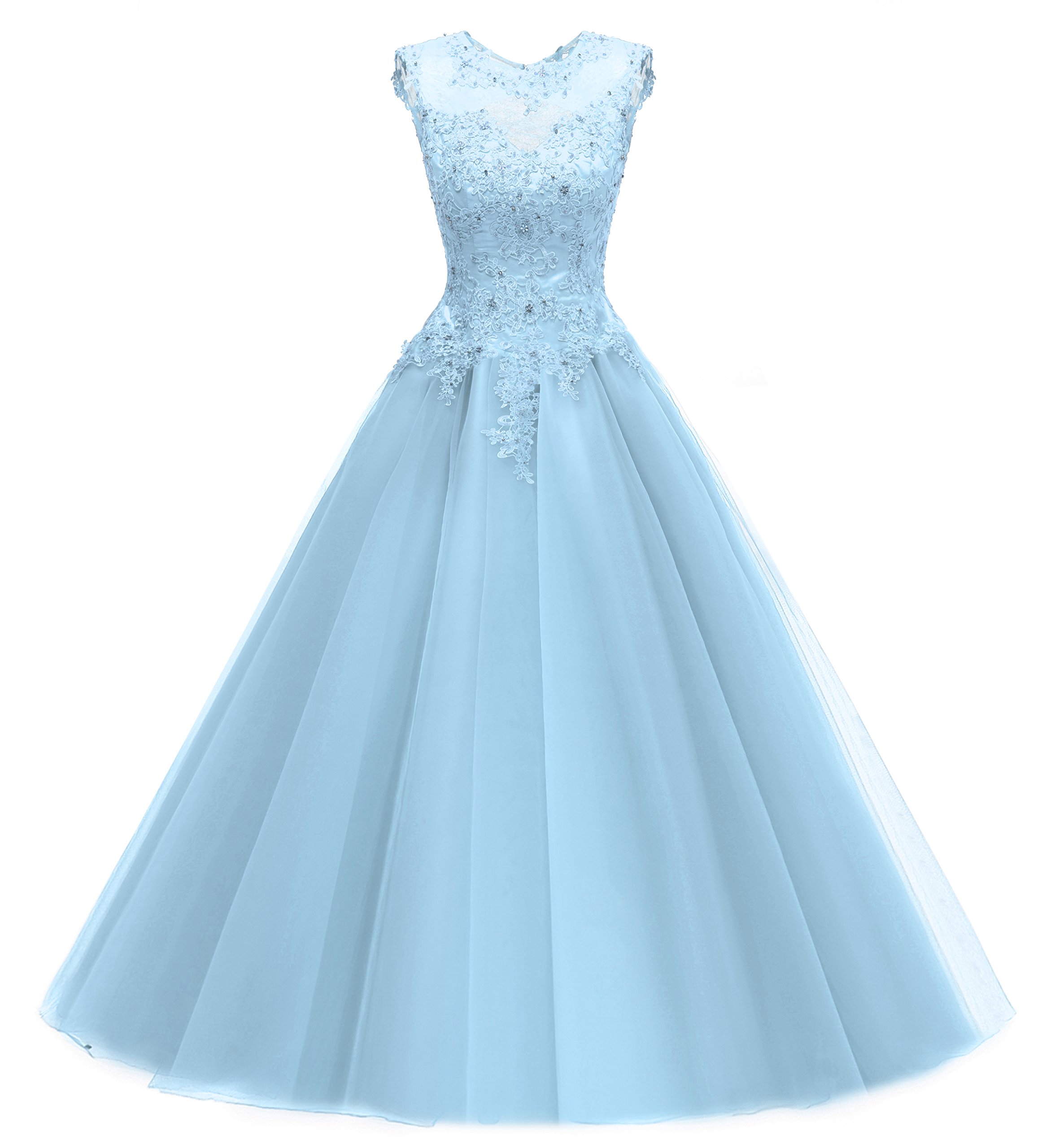 HEIMO Lace Beading Evening Prom Dress Sequined Appliques Quinceanera