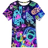 Enlifety Boys T-Shirts Kids Neon 3D Graphic Tees Size 4-14T | soft breathable fabric, crew neck short sleeve shirts youth cool funny novelty tees for daily holiday party sport and gifts
